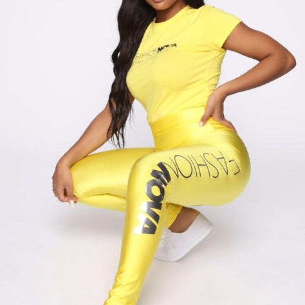 Yellow Fashion Nova Exclusive Leggings